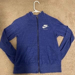 Nike blue zip up hoodie.